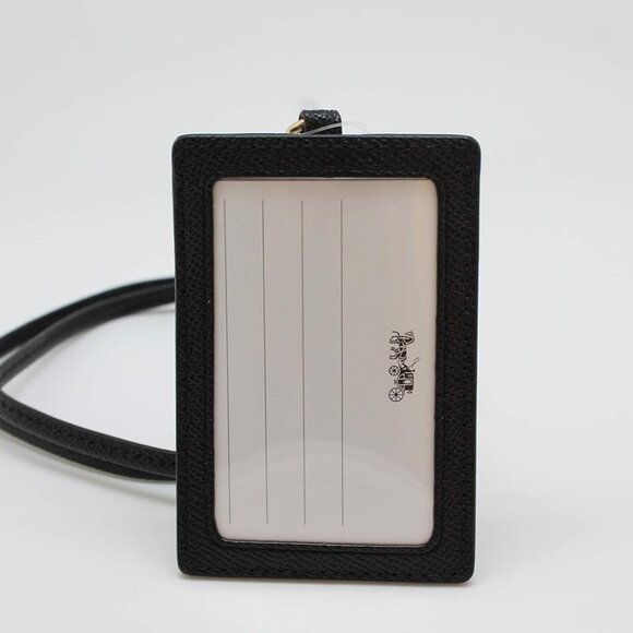 Coach 57311 ID Lanyard Leather Card Case Holder – Black – New With Tags - Picture 2 of 6